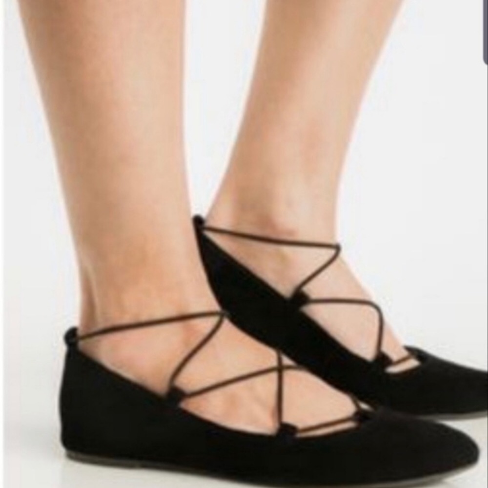 Lucky Brand Black suede Aviee Flats size 5.5